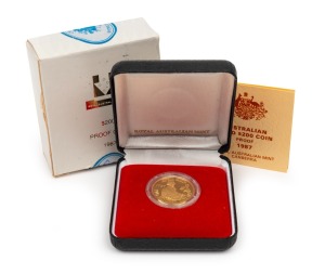 TWO HUNDRED DOLLARS, 1987 $200 gold Arthur Phillip, Proof; in original box of issue.
