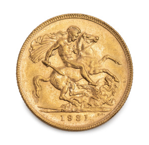 1931 Sovereign, GEORGE V, St. George reverse, Perth, aUnc.
