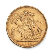 GREAT BRITAIN: VICTORIA, 1892 Sovereign, Jubilee head, St. George reverse, F.