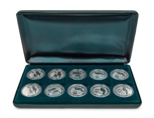 1999-2000 Kookaburra $1 (1oz.) Australian Themes / Landmarks Privy Mark Series, complete set of ten coins, in their presentation case, with numbered certification.