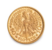 POLAND: 1925 10 zloty Boleslaw the Brave, gold, Unc.