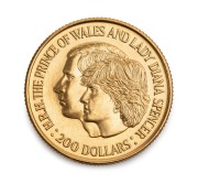 TWO HUNDRED DOLLARS, 1981 $200 Royal Wedding, uncirculated in blue plastic folder of issue.