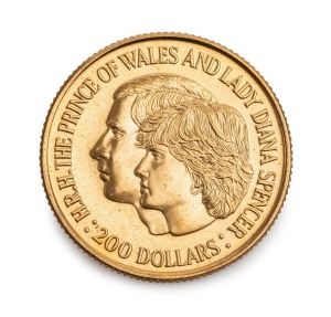 TWO HUNDRED DOLLARS, 1981 $200 Royal Wedding, uncirculated in blue plastic folder of issue.