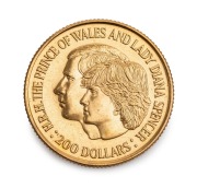 TWO HUNDRED DOLLARS, 1981 $200 Royal Wedding, uncirculated in blue plastic folder of issue.