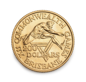TWO HUNDRED DOLLARS, 1982 $200 Brisbane Commonwealth Games, uncirculated in green plastic folder of issue.