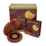 Perth Mint 2009 gold sovereign, 0.2354 troy oz, 91.67% purity, limited edition 1770/2500, in original case with CoA and box.
