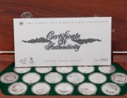 FIVE DOLLARS: Royal Australian Mint-Perth Mint collaboration 'The Sydney 2000 Olympic Silver Coin Collection' set of sixteen 31.635g commemorative silver proofs, limited edition 1613/10000, in original timber case with CoA and box. - 2