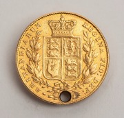 GREAT BRITAIN: VICTORIA, Young Head 1842 Sovereign, Shield reverse, F (holed). - 2