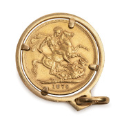 1875 Melbourne Mint gold sovereign, mounted in 14ct gold as a pendant, &euro;&lsaquo;&euro;&lsaquo;&euro;&lsaquo;&euro;&lsaquo;&euro;&lsaquo;&euro;&lsaquo;&euro;&lsaquo;10.8 grams total