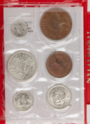 ELIZABETH II, pre-decimal uncirculated coin sets in red plastic folders, comprising of &frac12;d (1964 x 2), 1d (1963 & 1964), 3d (1964 x 2), 6d (1962 & 1963), 1/- (1959 x 2) and 2/- (1962 x 2), Unc. - 2