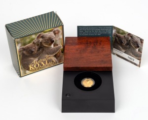 FIFTEEN DOLLARS - 1/10oz GOLD PROOF: Perth Mint 2011 Australian Koala coin, in original case with CoA and box.