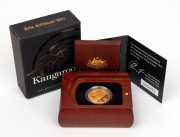 TWENTY-FIVE DOLLARS - 1/5oz GOLD PROOF: RAM 2015 'Kangaroo At Sunset' coin, limited edition 469/1000, in original case with CoA and box.