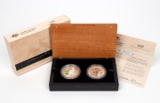 KANGAROOS OF THE WORLD: 2013 RAM/Narodowy Bank Polski joint-issue two-coin silver proof set, limited edition 6240/10,000, in original case with CoA and box, comprising 1oz Australian one dollar and 1oz Polish 20 zloty.