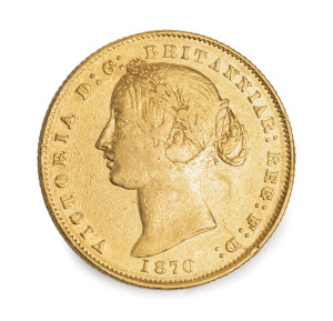 71 · 1870 Sovereign, Queen Victoria, Type 2, Sydney Mint reverse, aEF.