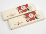 Masterpieces in Silver - 1988 Bicentennial 50c - $5 - two complete sets in their original presentation cases and boxes. (2 items). - 2