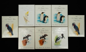 TEN DOLLAR SILVER PROOF COINS - THE BIRDS OF AUSTRALIA: 1990 $10 Cockatoo, 1991 $10 Jabiru, 1992 $10 Emperor Penguin (2), 1993 Palm Cockatoo (2), and 1994 $10 Wedge-Tailed Eagle (2); all in original packaging with individual Certificates of Authenticity. 