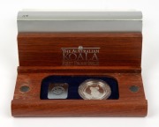 1988 $50 Koala Platinum Proof, No. 5863 of 12,000, in Australian jarrah timber case of issue.