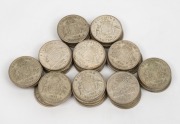 FLORINS: 1941, 1942 & 1943 (1 of each), 1944 (3) plus a duplicated range of 44 later years; mixed condition. (Total: 50).
