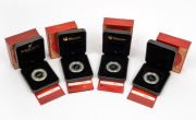 ONE DOLLAR - 1oz SILVER PROOFS: Perth Mint Australian Opal lunar calendar series coins, all in original cases with CoA and box, comprising 2016 Year of the Monkey, 2017 Year of the Rooster, 2018 Year of the Dog, and 2019 Year of the Pig. (4 items)