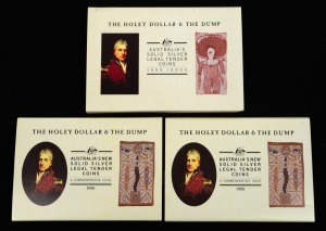THE HOLEY DOLLAR & THE DUMP: 1988 (2 sets) and 1989; complete in folders of issue. (Total: 3 sets).