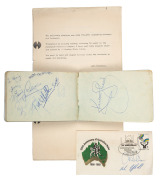 A 1980s CARLTON AUTOGRAPH BOOK: With preliminary pages printed for Carlton, with details of their Premierships to 1972, Brownlow Medallists, etc.; most of the pages carry original signatures, with more than 100 being Carlton players between 1979 and 1987,
