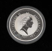 The Australian Kookaburra 1992 $10 Proof, 10 oz. of pure silver. - 2