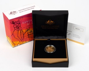 TWENTY-FIVE DOLLARS - 1/5oz GOLD PROOF: RAM 2020 'Kangaroos At Dawn - The Essence Of Australia' coin, limited edition 203/1000, in original case with CoA and box.