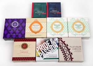 FIFTY CENTS - SILVER PROOFS: RAM coins all in original cases with CoA and box, comprising 2002 Accession 50th Anniversary, 2003 Coronation 50th Anniversary, 2012 Accession Diamond Jubilee, 2013 Coronation 60th Anniversary, 2013 Firstborn baby of the Duke 