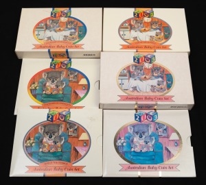 Group of six Australian Baby Coin Sets, comprising 2001 'Centenary Of Federation' proof and uncirculated sets, 2002 'Year Of The Outback' proof and uncirculated sets, and 2003 proof and uncirculated sets. (6 items)