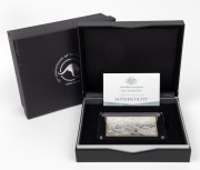 SILVER KANGAROO 25th ANNIVERSARY: RAM 2018 3oz silver coin & bar set, limited edition 440/5000, in original case with CoA and box, the reverse proof bar 2oz, the frosted uncirculated coin 1oz.