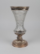 An antique Russian silver mounted cut crystal mantle vase, 19th/20th century, ​​​​​​​29.5cm high. - 3