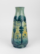 MOORCROFT "Hazeldene" English pottery mantle vase made for LIBERTY & Co. of London, green underglaze signature "W. Moorcroft" and stamped "MADE FOR LIBERTY & CO" with registration mark, 33.5cm high - 4