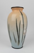 A pair of antique Japanese cloisonne vases with cranes and irises, beautifully executed using the Musen shippo technique, Meiji period, 19th/20th century, 37cm high. - 5