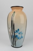 A pair of antique Japanese cloisonne vases with cranes and irises, beautifully executed using the Musen shippo technique, Meiji period, 19th/20th century, 37cm high. - 6