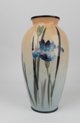 A pair of antique Japanese cloisonne vases with cranes and irises, beautifully executed using the Musen shippo technique, Meiji period, 19th/20th century, 37cm high. - 9