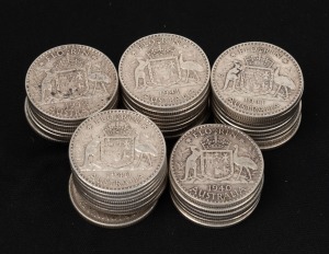 FLORINS: 1938 (2), 1940 (13), 1941 (9) and 1942 (22), mixed condition. (Total: 46).