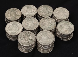 FLORINS: 1946 (25), and 1947 (75) mixed condition. (Total: 100).