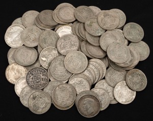 FLORINS: 1947 (62), 1951 (18) and 1952 (20); mixed condition. (Total: 100).