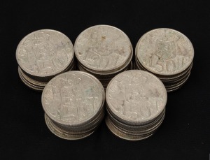 ELIZABETH II, 1966, fifty cents, (50), mainly VF-EF.