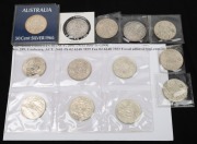 ELIZABETH II, 1966, fifty cents, (13), mainly VF-EF.