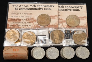 ELIZABETH II, 1966, fifty cents, (17), mainly VF-EF; plus 1982 50c Games RAM Mint Roll of 20; 1988 $5 Parliament House (4) and 1990 $5 ANZAC (2).