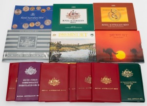 Uncirculated sets in RAM plastic folders or cards: 1972, 1977, 1978, 1979 (x2), 1980 - 1989 complete, (Total: 15 sets).