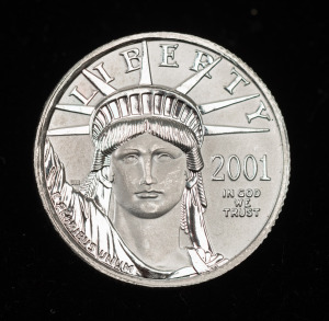 UNITED STATES OF AMERICA: 2001 Proof 1/4 oz. platinum $25 coin