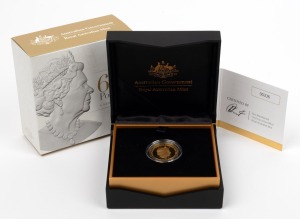 TWENTY-FIVE DOLLARS - ¼oz GOLD PROOF: RAM 2019 '6th Portrait - A New Effigy Era' coin, limited edition 336/750, in original case with CoA and box.