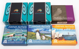 ONE DOLLAR - 1oz SILVER PROOFS: Group of six Perth Mint coins, all in original cases with CoA and box, comprising 2008 Discover Australia Darwin/Hobart, ANDA Celebrate Australia 2010 NSW/2010 ACT/2011 Heard & McDonald Islands, and 2015 25th Anniversary Au