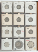 A duplicated range in a Dansco album; noted 1937 Crowns (10), pre-1946 florins (13), various lower denominations including Half-pennies and Pennies; mixed condition. (Total: 108). - 2