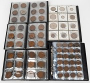 A range in five small black albums; Australian and English copper, various World coins. (qty).