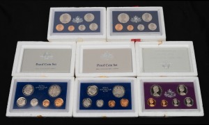 1972 Six coin RAM Proof set, together with the 1975, 1977, 1978 and 1979 sets; all with foams, as issued. (5 sets).