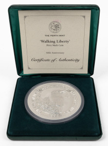 The Australian Kookaburra 1997 $30 Proof, 1 kilo of pure silver, no.0067 of 1000 with the "Walking Liberty" privy mark; in original case of issue with Certificate of Authenticity.