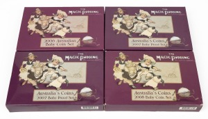 THE MAGIC PUDDING: Group of four RAM baby coin proof sets, all in original cases with CoA and box, comprising 2006, 2007 (x2), and 2008. (4 items)